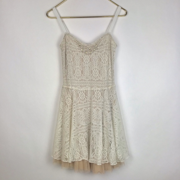 Free People Dresses & Skirts - Free People Lace Beaded Dress Medium